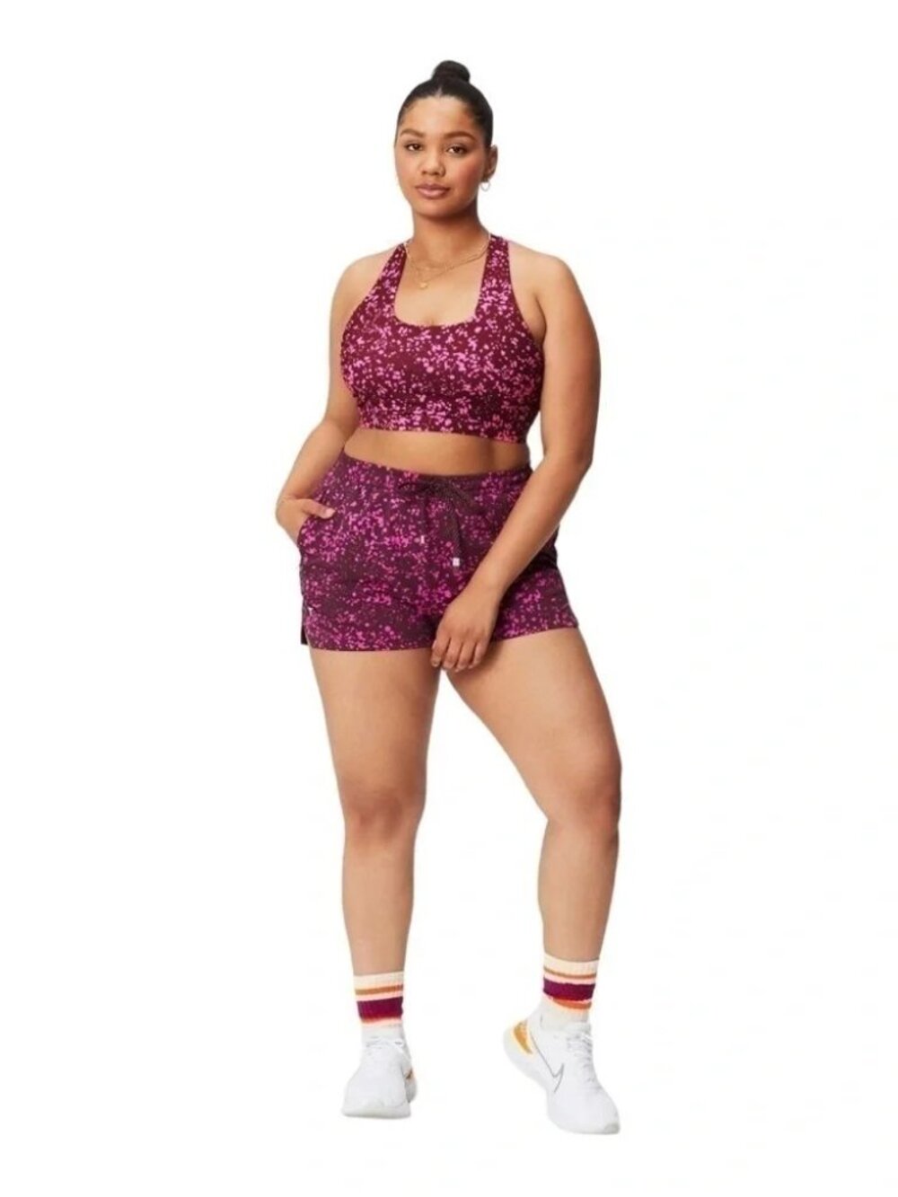 Fabletics Pink Tropic Spritz workout set